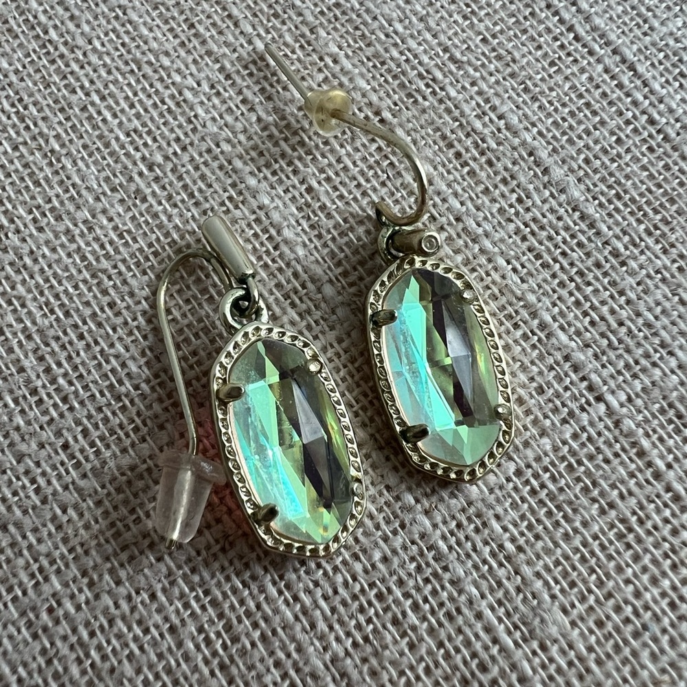 Kendra Scott Earrings in Iridescent set in gold